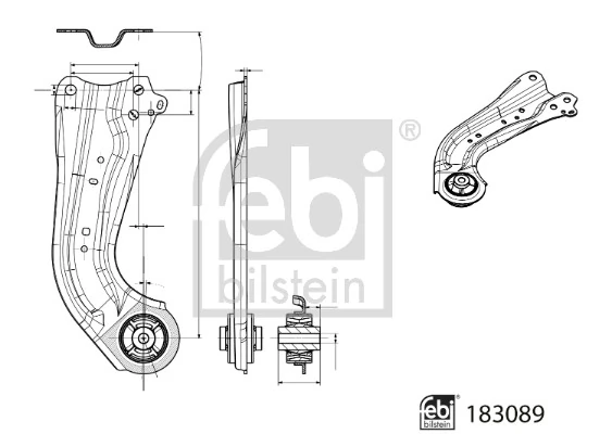 Control/Trailing Arm, wheel suspension